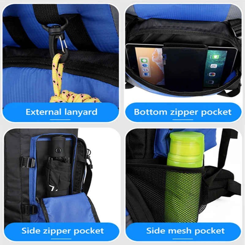 80L Waterproof Travel Backpack For Men